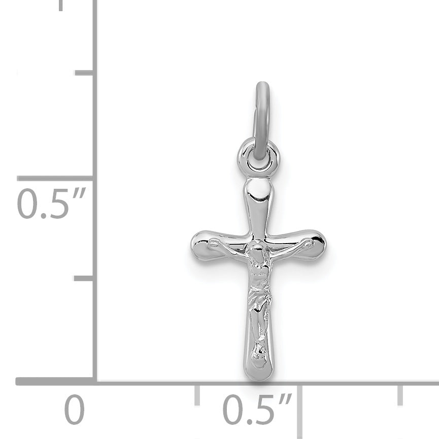 Sterlingsilber Rhodiniert Kruzifix Charm