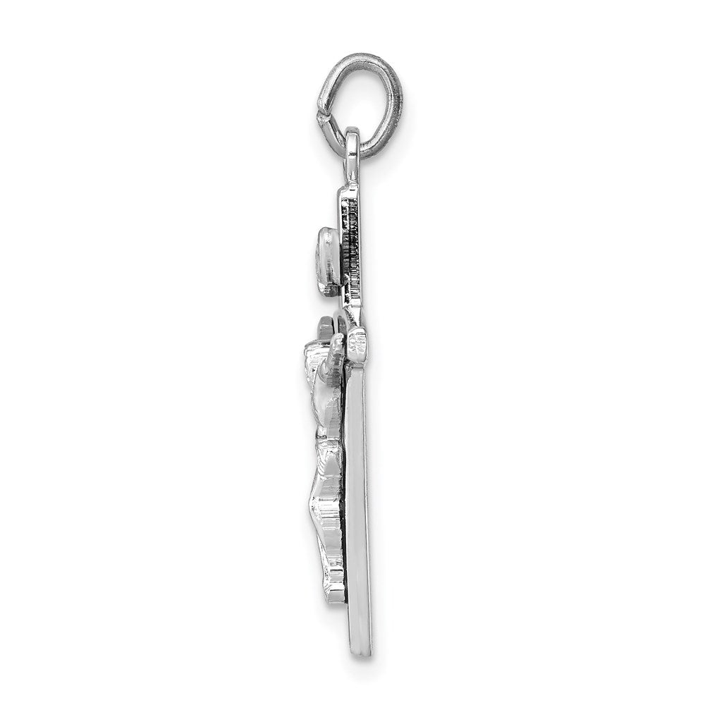 Sterlingsilber Rhodiniert Emailliert Kruzifix Charm