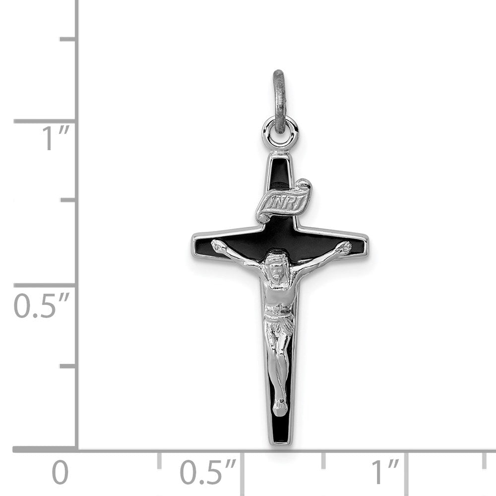 Sterlingsilber Rhodiniert Emailliert Kruzifix Charm