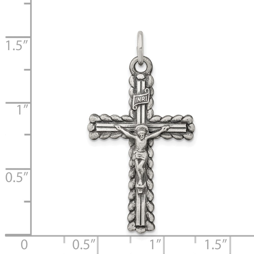 Sterlingsilber Antikisiert Inri Kruzifix Anhänger