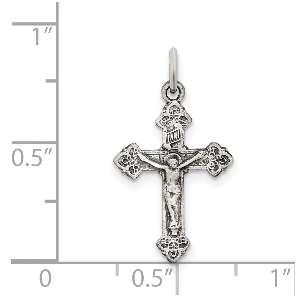 Sterlingsilber Antikisiert Inri Kruzifix Anhänger