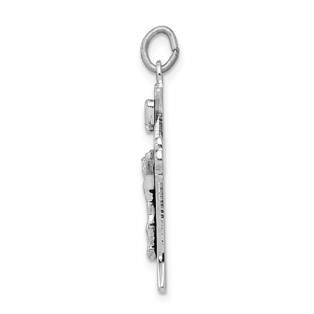 Sterlingsilber Rhodiniert Emailliert Inri Kruzifix Charm