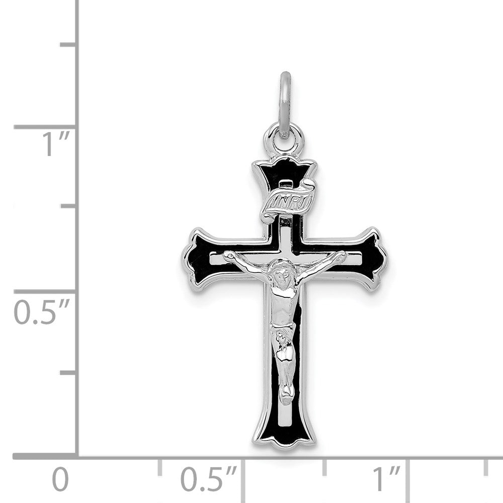 Sterlingsilber Rhodiniert Emailliert Inri Kruzifix Charm