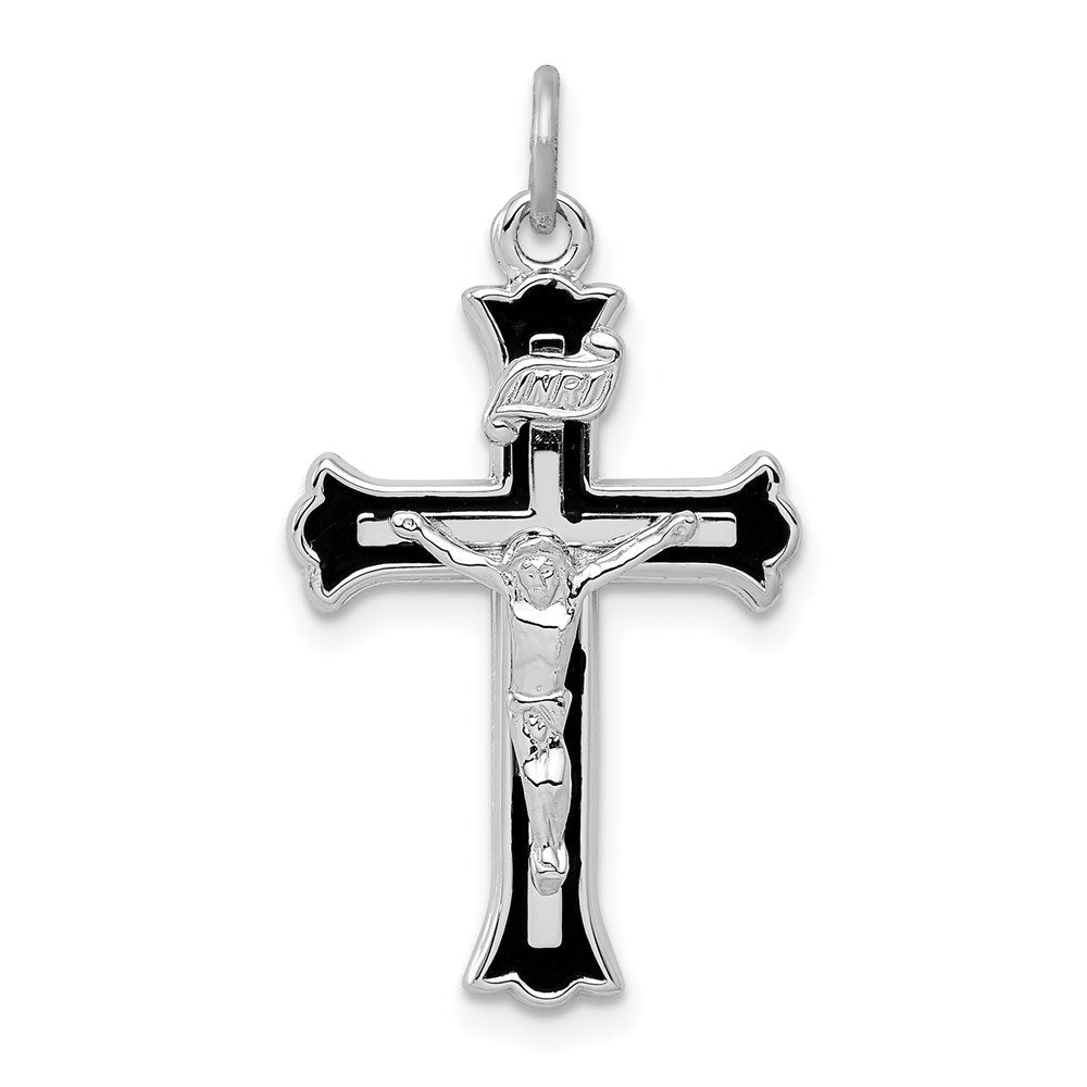 Sterlingsilber Rhodiniert Emailliert Inri Kruzifix Charm