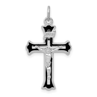 Sterlingsilber Rhodiniert Emailliert Inri Kruzifix Charm