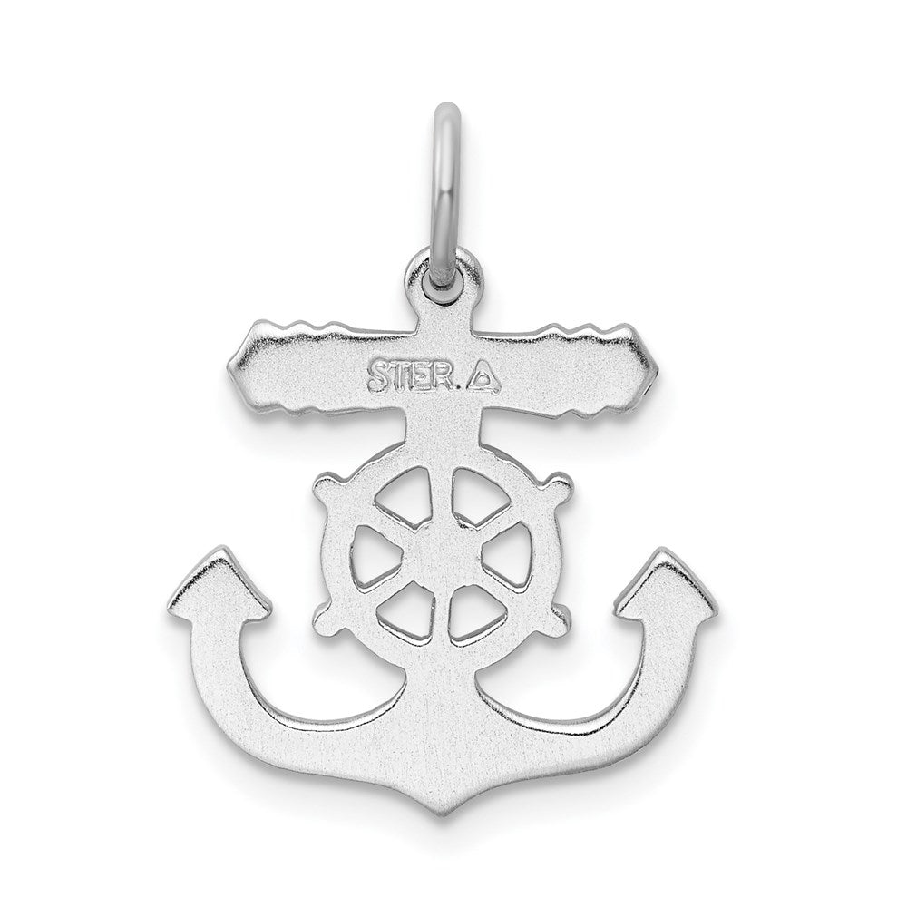 Sterlingsilber Rhodiniert Marine Kreuz Anhänger