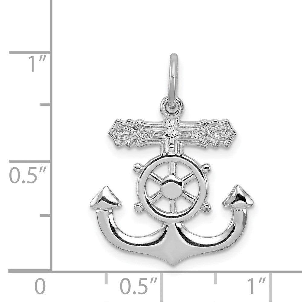 Sterlingsilber Rhodiniert Marine Kreuz Anhänger