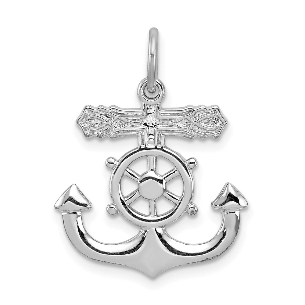 Sterlingsilber Rhodiniert Marine Kreuz Anhänger
