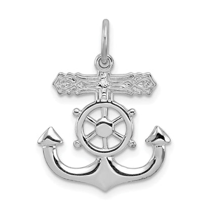Sterlingsilber Rhodiniert Marine Kreuz Anhänger