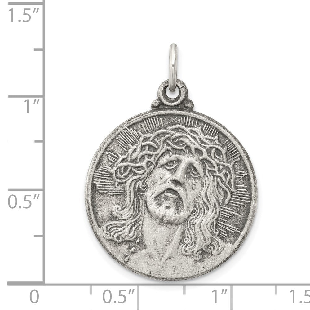 Sterlingsilber Antikisiert Ecce Homo Medaille