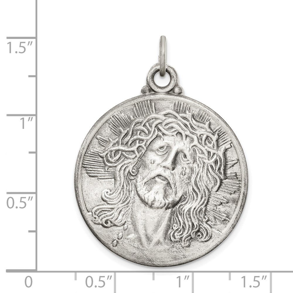Sterlingsilber Antikisiert Ecce Homo Medaille