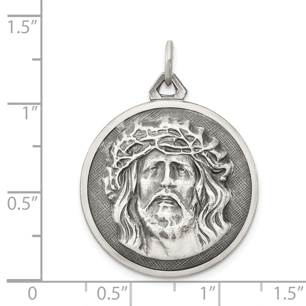 Sterlingsilber Antikisiert Ecce Homo Medaille