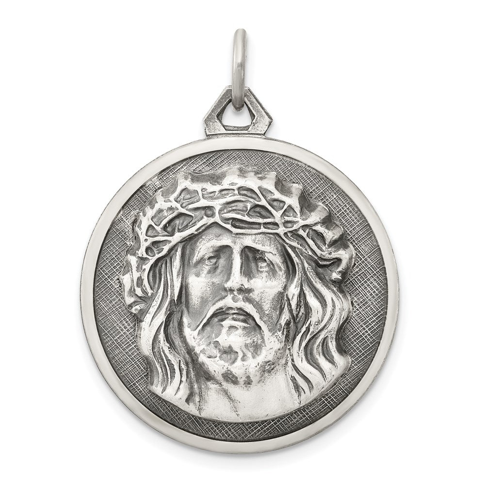 Sterlingsilber Antikisiert Ecce Homo Medaille