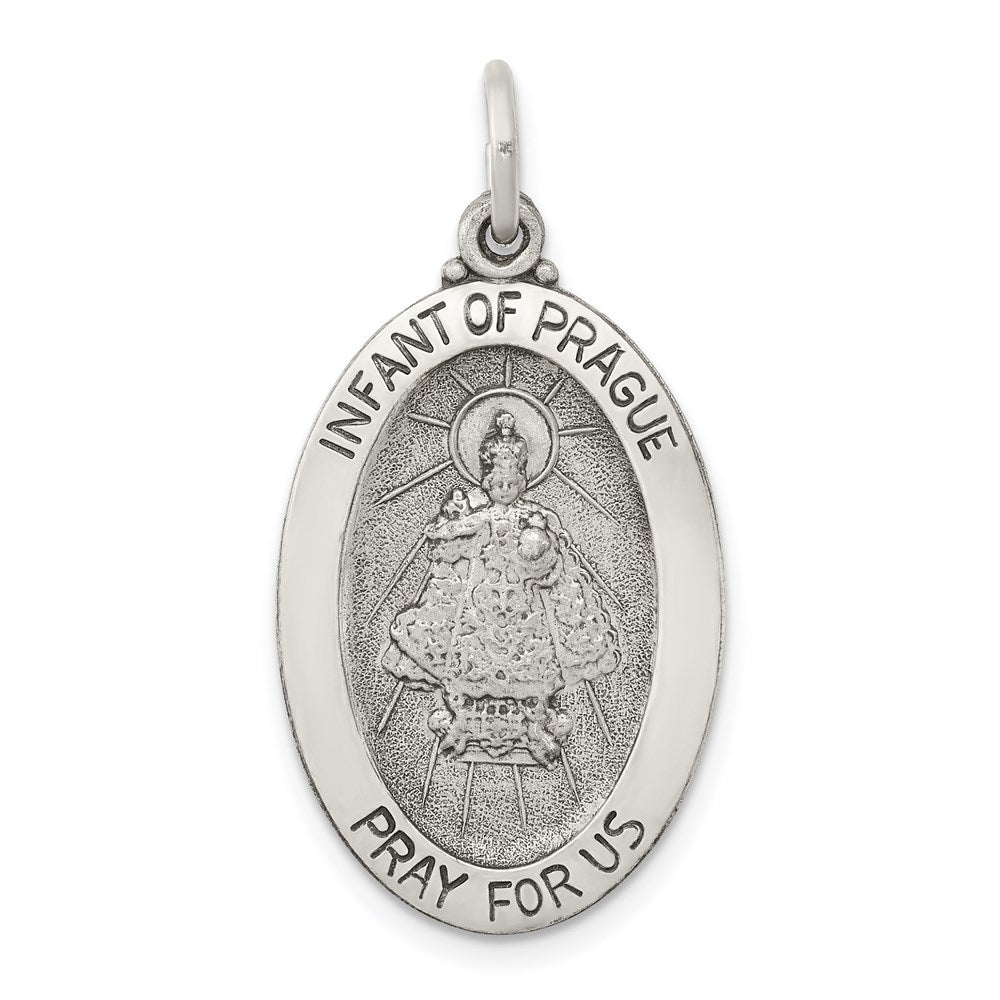 Sterlingsilber Antikisiert Infant Of Prague Medaille