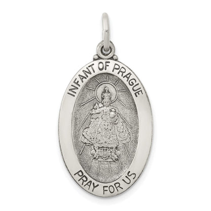 Sterlingsilber Antikisiert Infant Of Prague Medaille