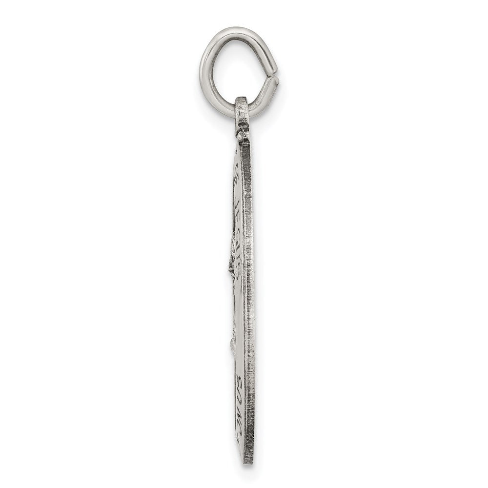 Sterlingsilber Antikisiert Heilig Herz Of Jesus Medaille