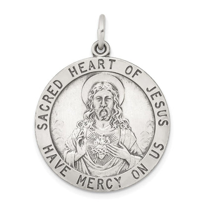 Sterlingsilber Antikisiert Heilig Herz Of Jesus Medaille