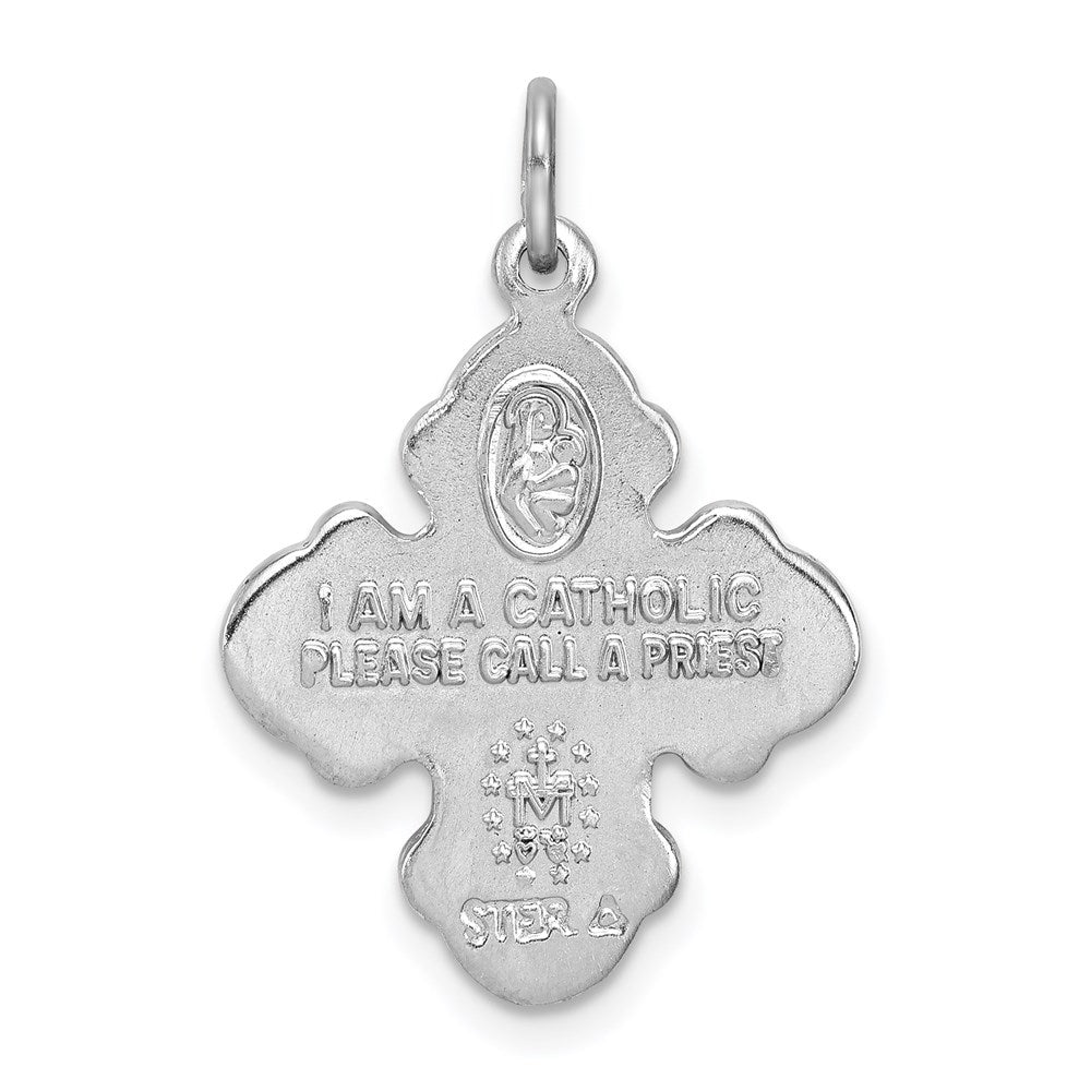 Sterlingsilber Rhodiniert & Vermeil 4-way Medaille