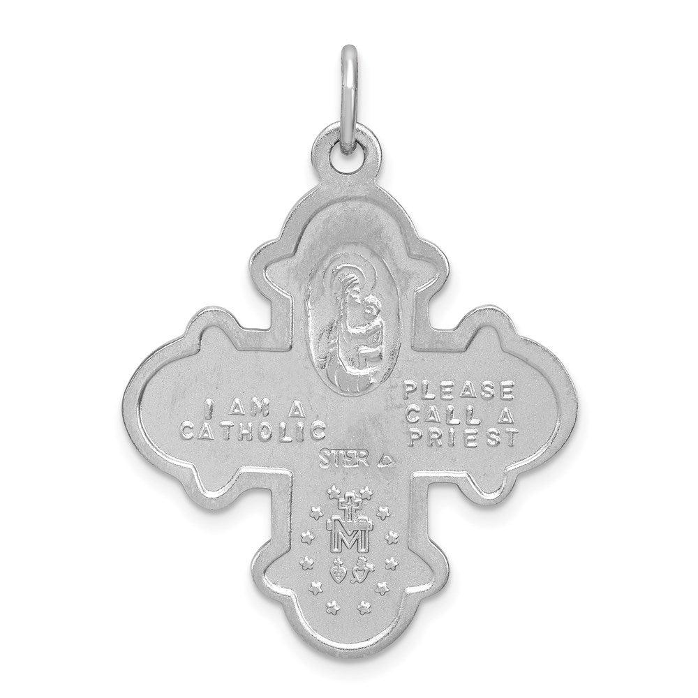 Sterlingsilber Rhodiniert 4-way Medaille