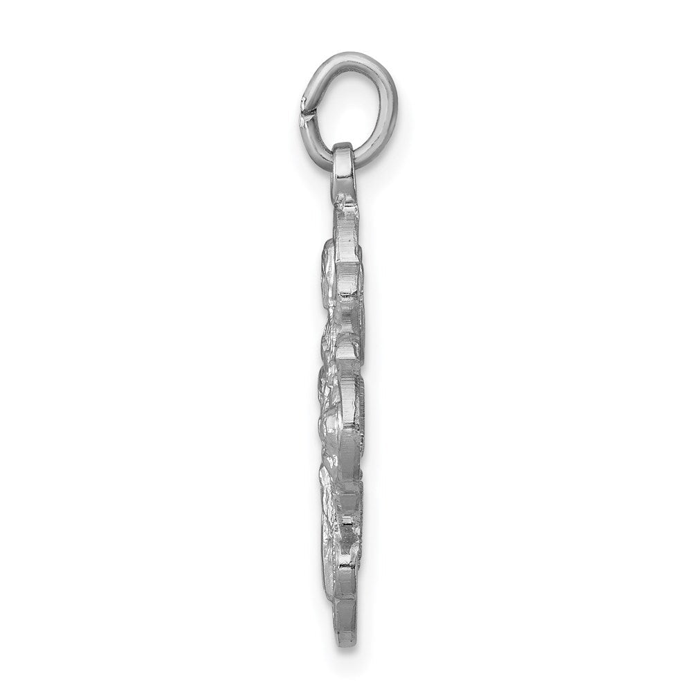Sterlingsilber Rhodiniert Satiniert 4-way Medaille