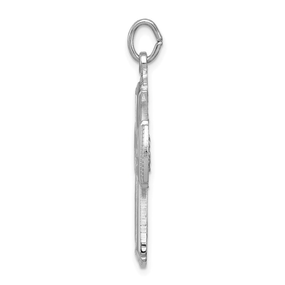 Sterlingsilber Rhodiniert Satiniert Kreuz Anhänger