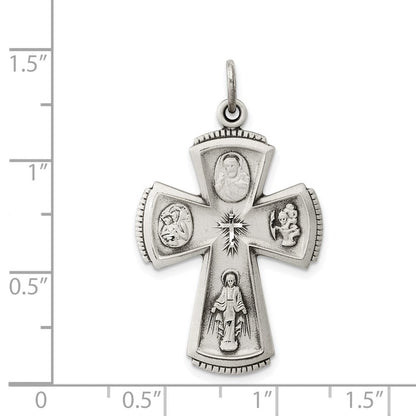 Sterlingsilber Antikisiert Kreuz Anhänger