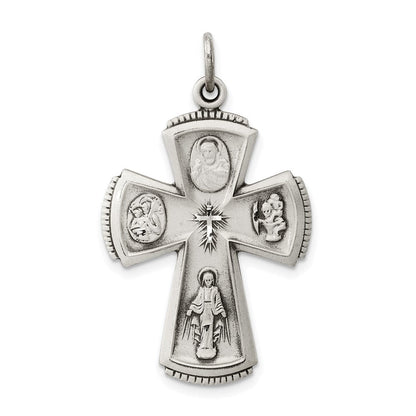 Sterlingsilber Antikisiert Kreuz Anhänger