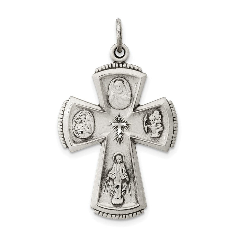 Sterlingsilber Antikisiert Kreuz Anhänger