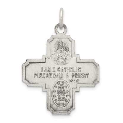 Sterlingsilber Antikisiert 4-way Medaille