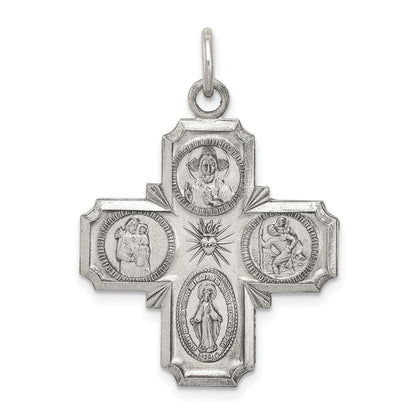 Sterlingsilber Antikisiert 4-way Medaille