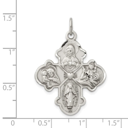 Sterlingsilber Antikisiert 4-way Medaille