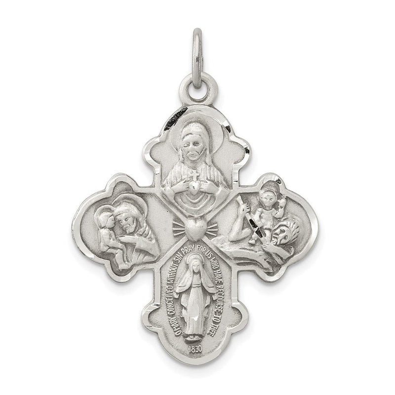 Sterlingsilber Antikisiert 4-way Medaille