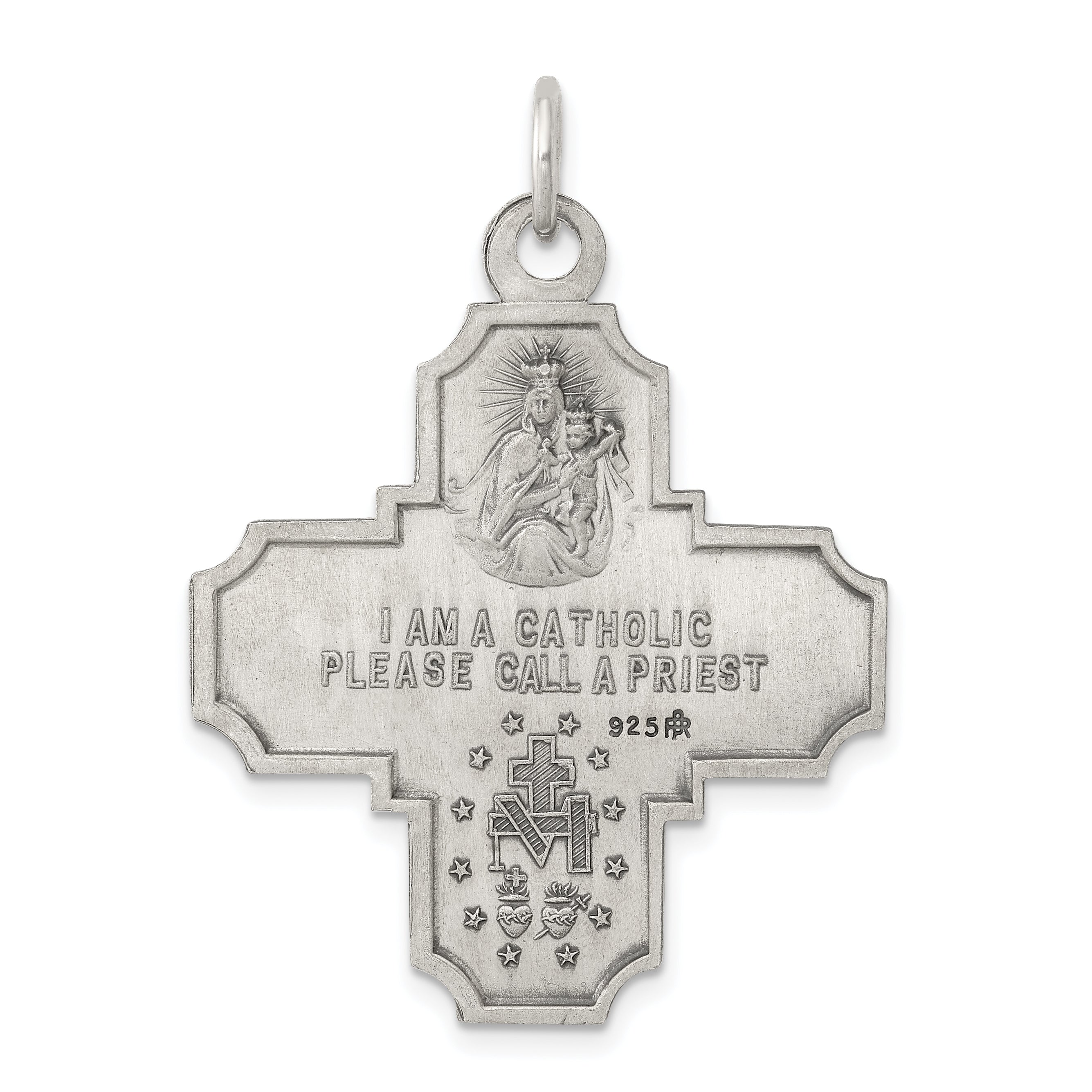 Sterlingsilber Antikisiert 4-way Medaille