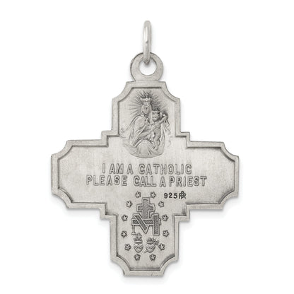 Sterlingsilber Antikisiert 4-way Medaille