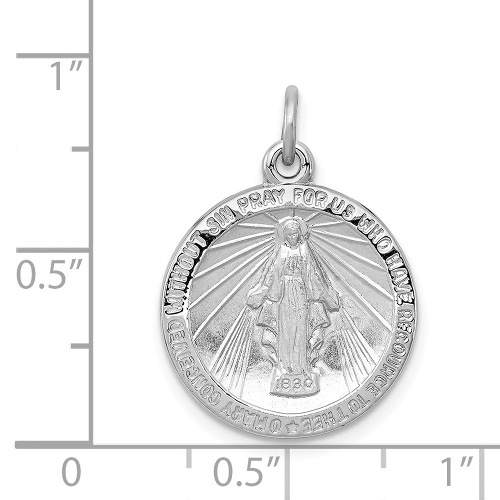 Sterlingsilber Rhodiniert Wundertätig Medaille