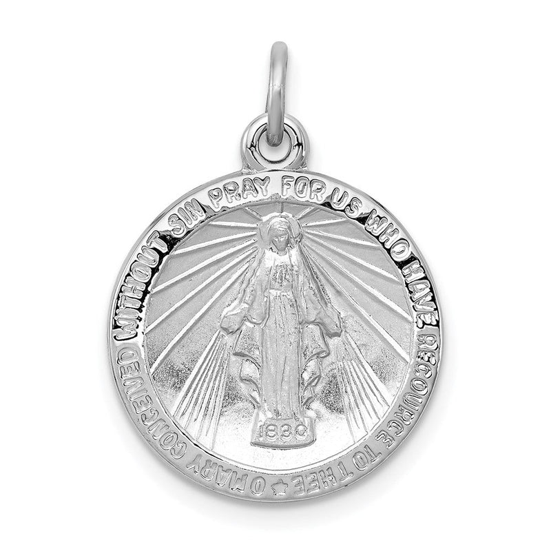 Sterlingsilber Rhodiniert Wundertätig Medaille