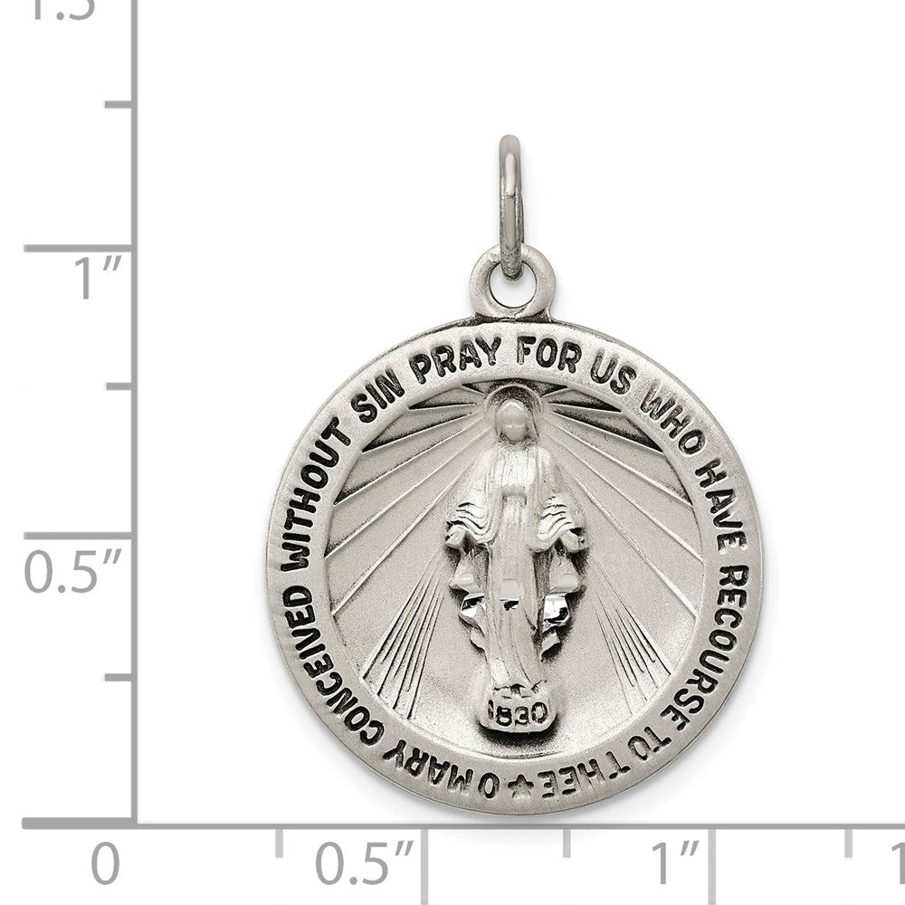 Sterlingsilber Antikisiert Wundertätig Medaille
