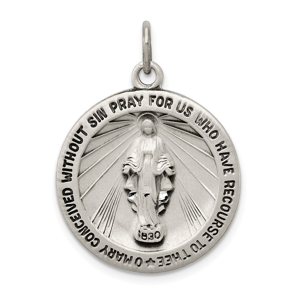 Sterlingsilber Antikisiert Wundertätig Medaille