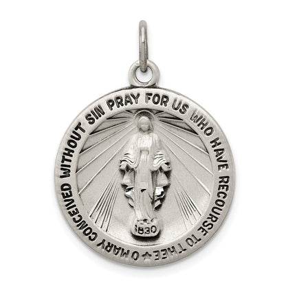 Sterlingsilber Antikisiert Wundertätig Medaille