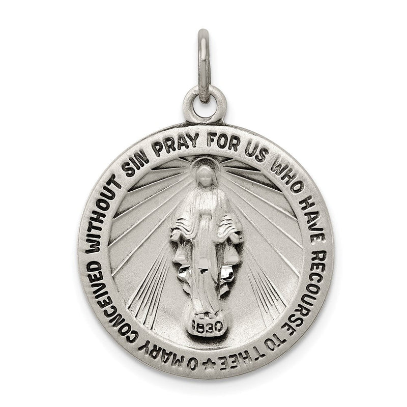 Sterlingsilber Antikisiert Wundertätig Medaille