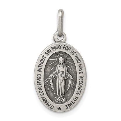 Sterlingsilber Antikisiert Wundertätig Medaille