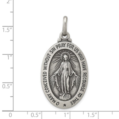 Sterlingsilber Antikisiert Wundertätig Medaille