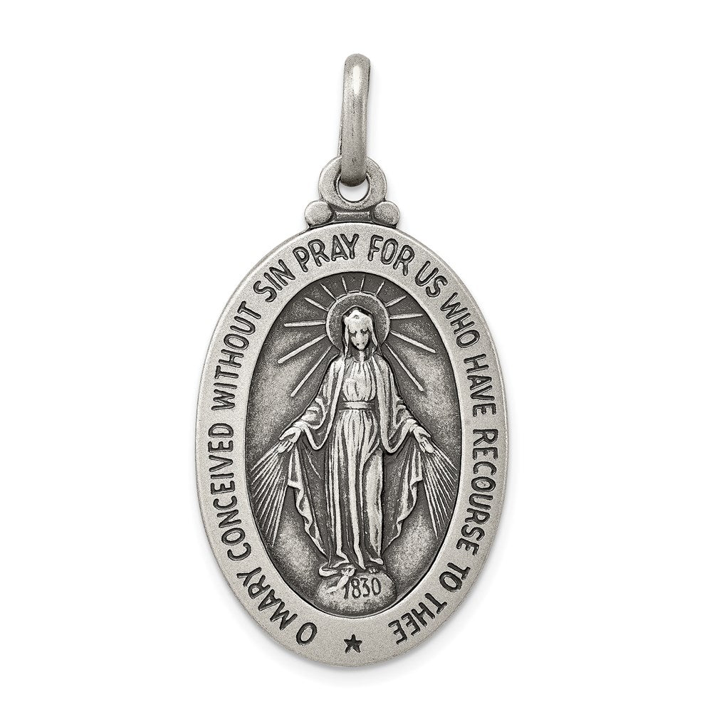 Sterlingsilber Antikisiert Wundertätig Medaille
