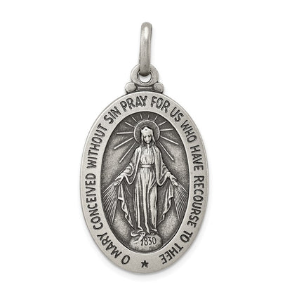 Sterlingsilber Antikisiert Wundertätig Medaille