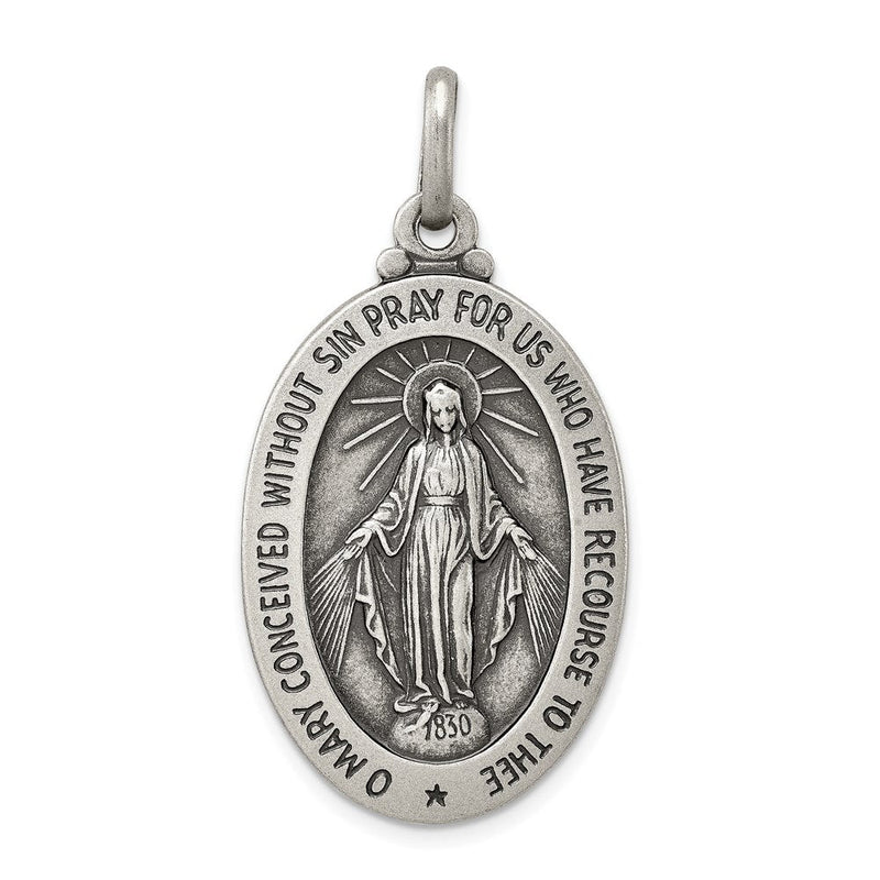 Sterlingsilber Antikisiert Wundertätig Medaille