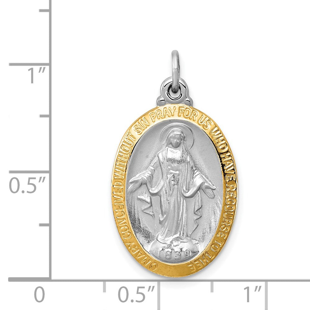 Sterlingsilber Rhodiniert Wundertätig Medaille