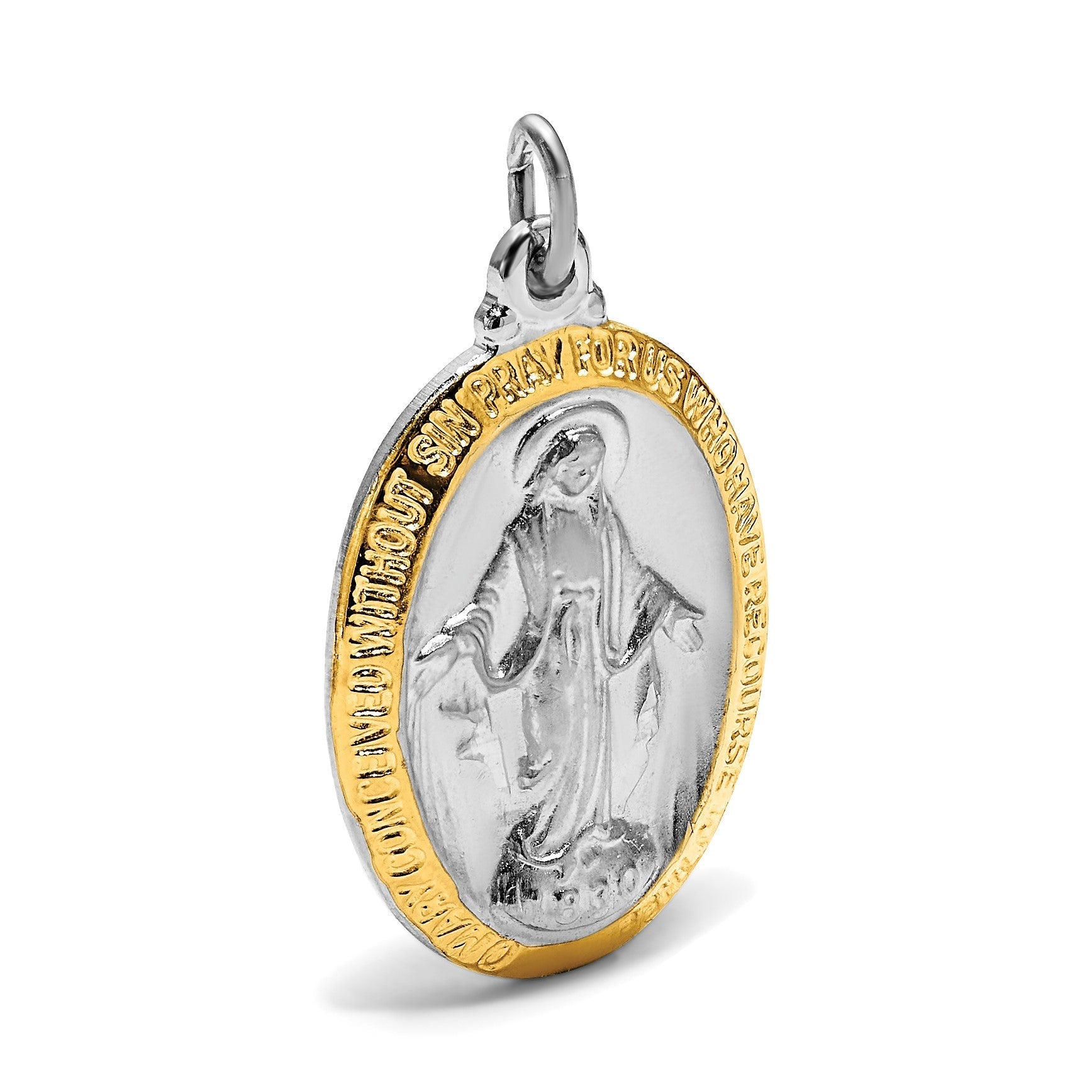 Sterlingsilber Rhodiniert Wundertätig Medaille