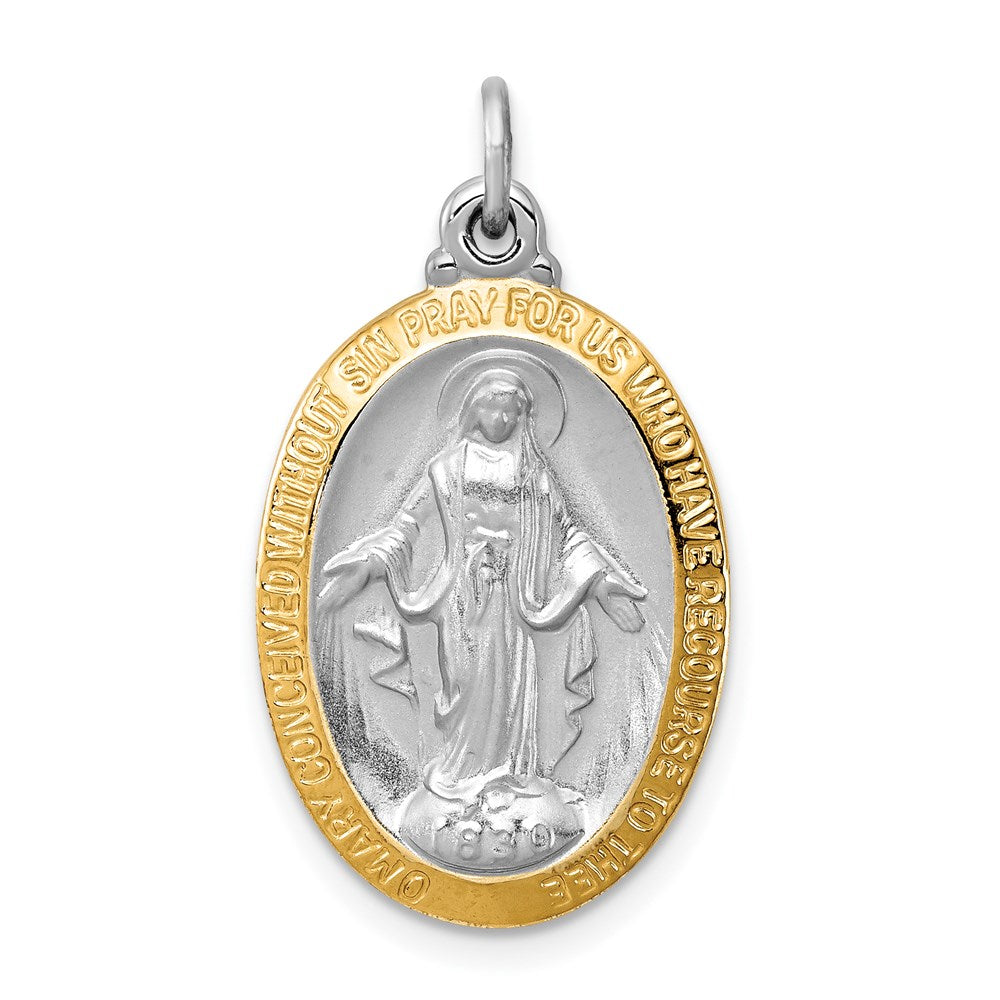 Sterlingsilber Rhodiniert Wundertätig Medaille