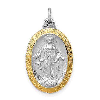 Sterlingsilber Rhodiniert Wundertätig Medaille