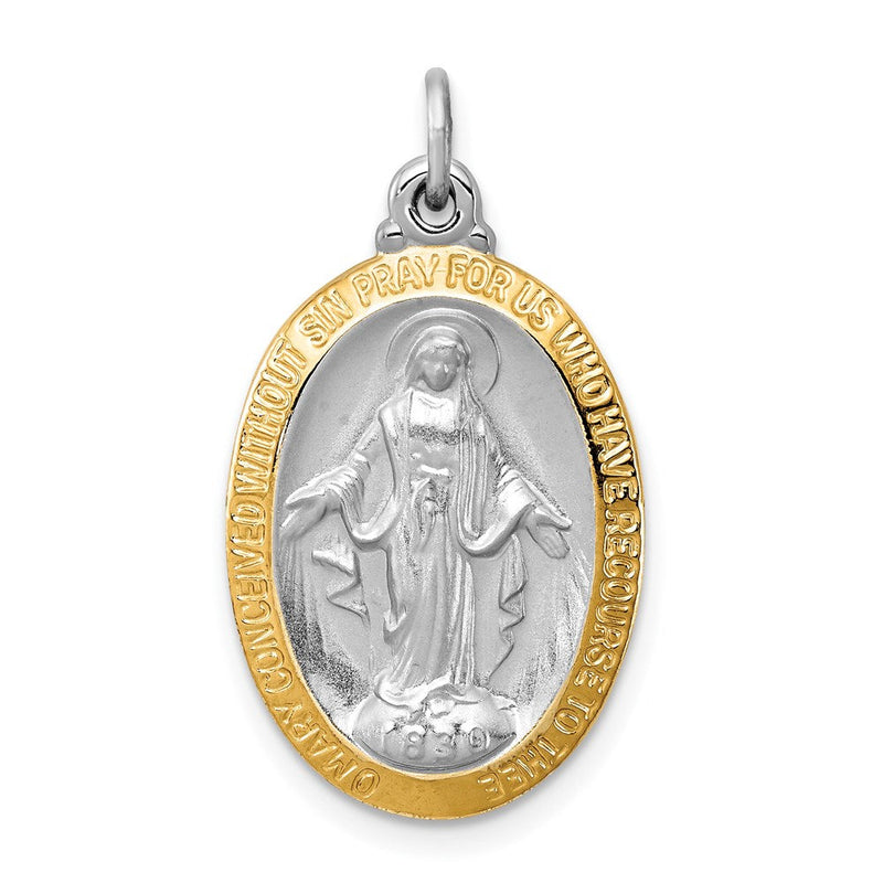 Sterlingsilber Rhodiniert Wundertätig Medaille